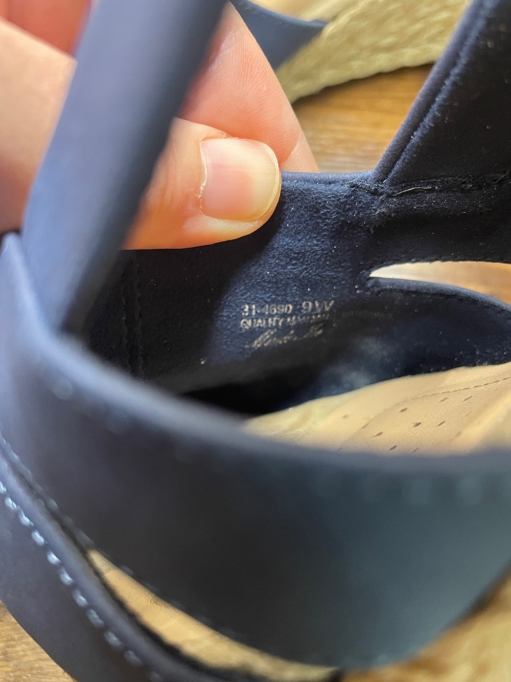 Easy Street Stargaze Size 9W Blue Espadrille Slingback Wedge Sandals - Picture 8 of 8